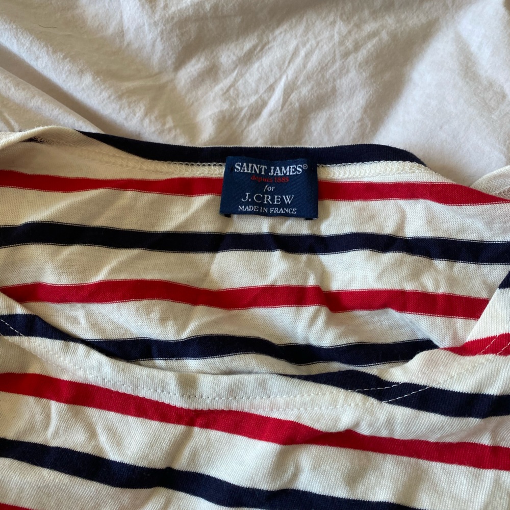Saint James Red and Navy Striped Top